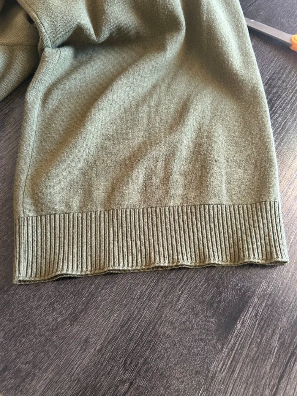 BANANA REPUBLIC Olive Green Knit Wide Leg Cropped Sweater Pants Sz XS EUC - Picture 6 of 8